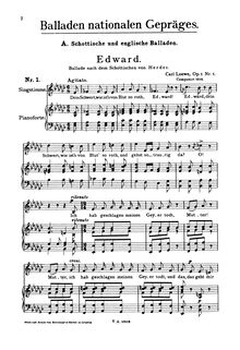 Partition No.1 Edward (filter), 3 Balladen, Op.1, Loewe, Carl