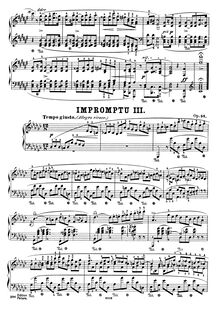 Partition complète (scan), Impromptu No.3, G♭ major, Chopin, Frédéric