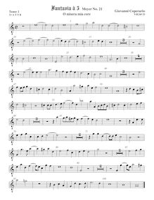 Partition ténor viole de gambe 2, octave aigu clef, Fantasia pour 5 violes de gambe, RC 56