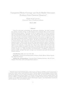 Unexpected Media Coverage and Stock Market Outcomes: Evidence from Chemical Disasters
