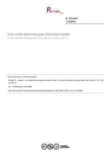 Une vieille pharmacopée Siamoise inédite - article ; n°78 ; vol.20, pg 96-112