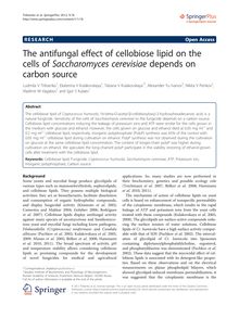 The antifungal effect of cellobiose lipid on the cells of Saccharomyces cerevisiae depends on carbon source