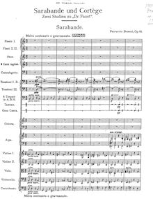 Partition , Sarabande, Sarabande et Cortège, Zwei Studien zu Doktor Faust ; Elegies Nos.5 and 6