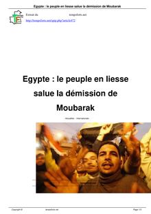 Egypte : le peuple en liesse salue la démission de Moubarak