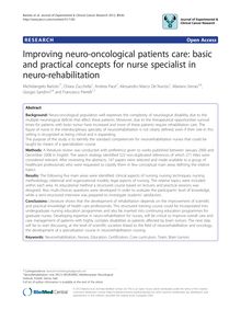 Improving neuro-oncological patients care: basic and practical concepts for nurse specialist in neuro-rehabilitation