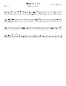 Partition viole de basse, Magnificat Primi Toni, Palestrina, Giovanni Pierluigi da
