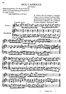 Partition complète, 2 Capricci per violon, Vitali, Giovanni Battista