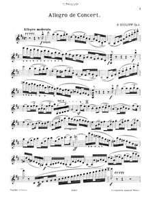 Partition de violon, Allegro de concert, Op.4, D major