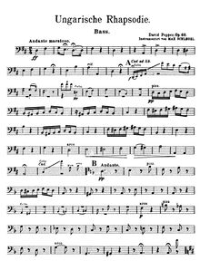 Partition Basses, Hungarian Rhapsody, Op.68, Ungarische Rhapsodie