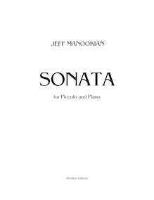 Partition compléte, Sonata pour Piccolo et Piano, Manookian, Jeff