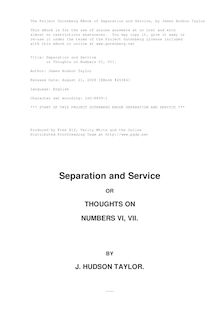 Separation and Service - or Thoughts on Numbers VI, VII.