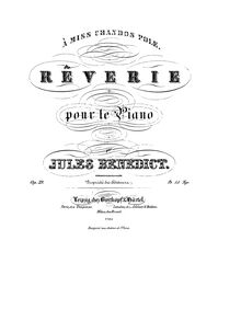 Partition complète, Rêverie, Op.39, B major, Benedict, Julius