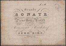 Partition de piano title page (colour), Grande violon Sonata