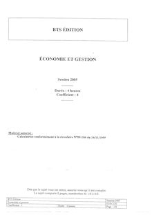 Btsedi 2005 economie gestion