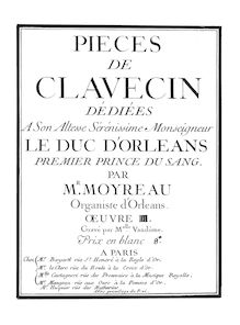 Partition Œuvre IV - partition complète, clavecin travaux, Moyreau, Christophe
