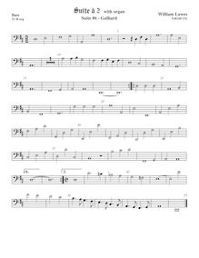 Partition viole de basse,  No.6 pour 2 violes de gambe et orgue