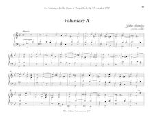 Partition Voluntary X (G minor), Bénévoles, Stanley, John