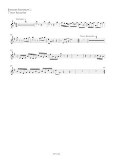 Partition Var.5 - Descant enregistrement  2 (ténor enregistrement ), Goldberg-Variationen