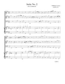 Partition complète,  No.2 pour 3 violes de gambe et orgue, Lawes, William par William Lawes