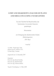 Limit and shakedown analysis of plates and shells including uncertainties [Elektronische Ressource] / von Thanh Ngọc Trân