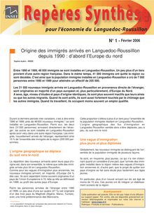 Origine des immigrés arrivés en Languedoc-Roussillon depuis 1990 : d'abord l'Europe du nord