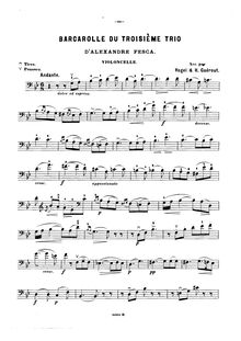 Partition de violoncelle, Piano Trio No.3, Op.23, G major