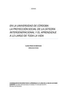 En la Universidad de Córdoba: la proyección social de la Cátedra Intergeneracional y el aprendizaje a lo largo de toda la vida