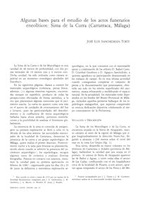 Algunas bases para el estudio de los actos funerarios eneolíticos: Sima de la Curra (Carratraca, Málaga)