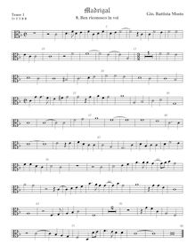 Partition ténor viole de gambe 1, alto clef, Madrigali a 5 voci, Libro 2 par  Giovanni Battista Mosto par Giovanni Battista Mosto