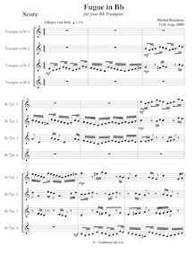 Partition complète, Fugue pour 4 trompettes en B-flat major, B-flat major