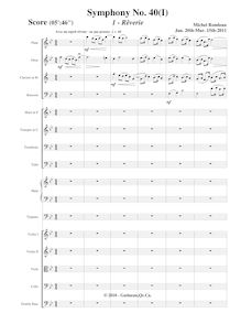 Partition , Rêverie, Symphony No.40, Rondeau, Michel