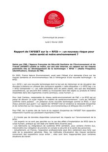 Rapport de l AFSSET sur la « RFID » : un nouveau risque pour notre ...