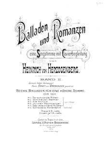 Partition complète, 6 Balladen, Herzogenberg, Heinrich von