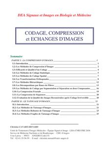 CODAGE, COMPRESSION et ECHANGES D IMAGES