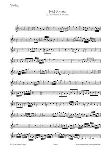 Partition violon, Sonata à , violon e grande viole, Cima, Giovanni Paolo