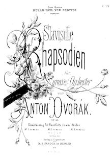 Partition complète, Slavonic Rhapsodies, Slovanské rapsodie, Dvořák, Antonín