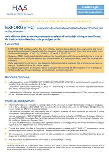 EXFORGE HCT - Synthèse d avis EXFORGE - CT7151