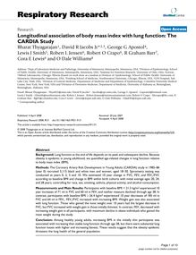 Longitudinal association of body mass index with lung function: The CARDIA Study