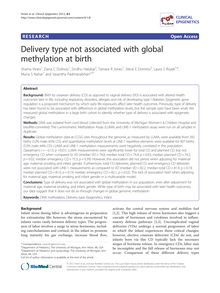 Delivery type not associated with global methylation at birth