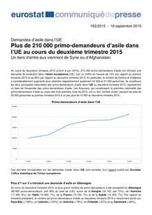 Arrivées et répartition des demandeurs d asile en 2015