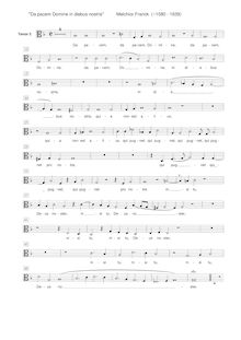Partition chœur 2: ténor 2 , partie [G2 clef], Da pacem Domine en diebus nostris