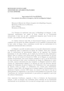 REPUBLIQUE DE BULGARIE MINISTERE DES AFFAIRES ETRANGERES LE VICE ...
