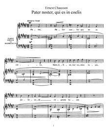 Partition , Pater noster, 3 Motets, Op. 16, Chausson, Ernest