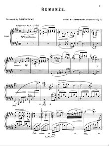 Partition complète, Romanze, arranged by C. Reinecke par Frédéric Chopin