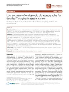 Low accuracy of endoscopic ultrasonography for detailed T staging in gastric cancer