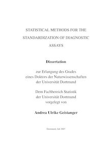 Statistical methods for the standardization of diagnostic assays [Elektronische Ressource] / vorgelegt von Andrea Ulrike Geistanger