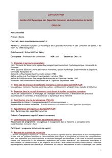 CV - Curriculum vitae Membre EA Dynamique des Capacités Humaines ...