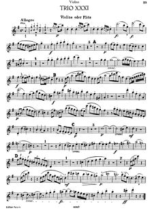 Partition de violon, 2 Piano Trios, Hob.XV:15-16, G Major, D Major