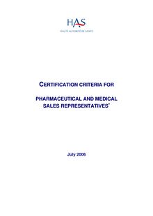 Certification de la visite médicale - certification of sales representatives calls