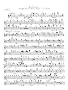Partition flûte 1, 2, Symphony No.9, Die »Große« (“The Great”)